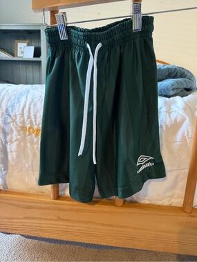 EUC youth umbro shorts green stripes YS casual back to school vintage retro